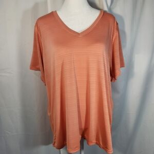 MTA Sport Women's Short Sleeve V-Neck Top - Coral